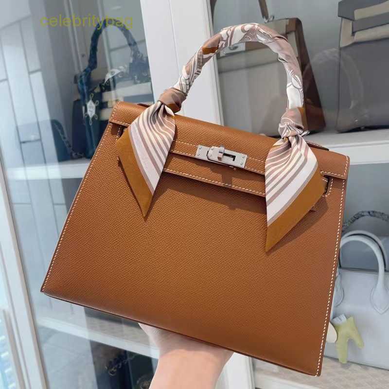 

Designer Kellies Handbags Hemres New Fashion Brand 2023 Versatile Premium Leather Bag Second Generation Mini One Shoulder Crossbody Handbag Female 1 has logo 0FDU, Golden brown 22