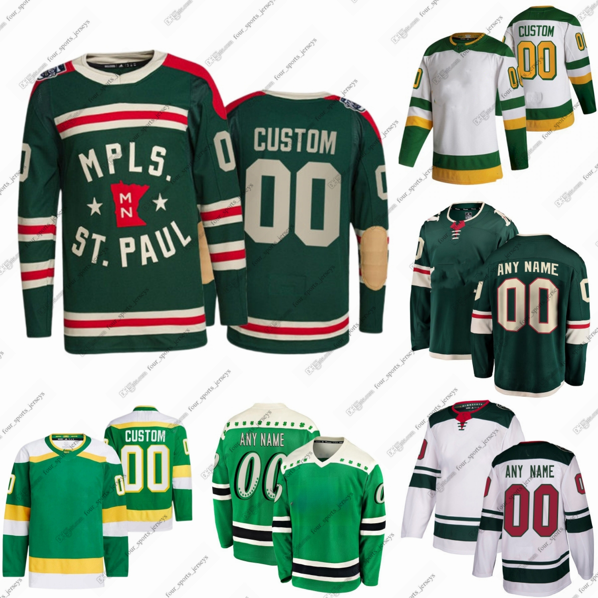 97 Kirill Kaprizov Wild Hockey Jerseys Marcus Foligno Jared Spurgeon Marc-Andre Fleury Caedan Bankier Connor Dewar Joel Eriksson Ek Frederick Gau-image-919233703