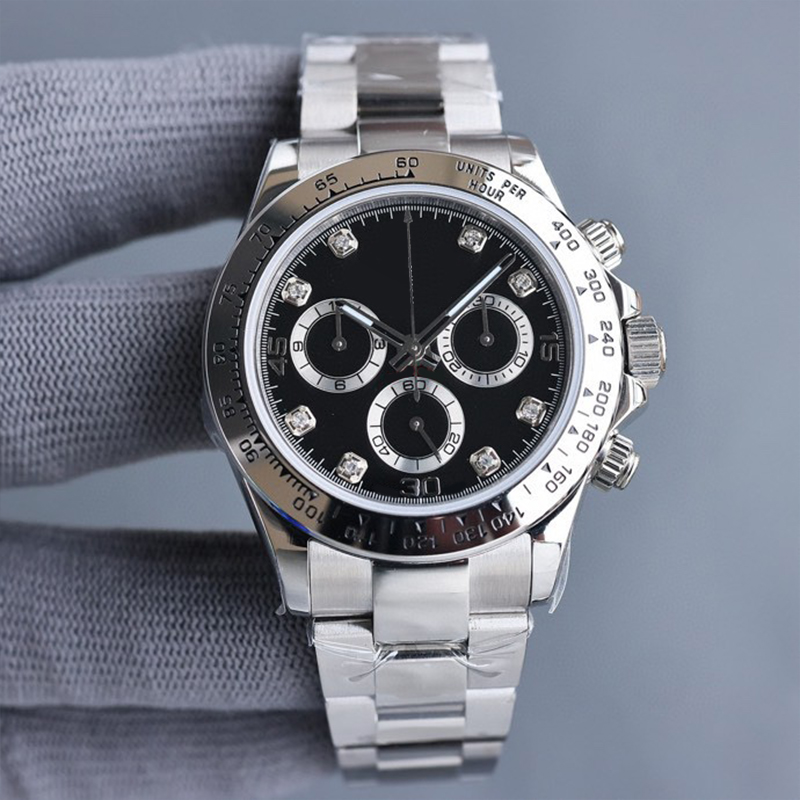 Gold Dhgate mens watch R automatic mechanism 40mm luxury 904L stainless steel strap folding buckle fashion luminous Cosmograph waterproof designe-image-857210853