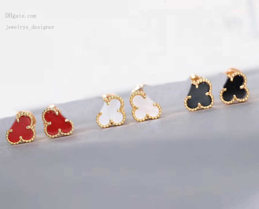 Designer Bracelets V gold material Luxury quality charm mini stud earring with nature shell stone for women engagement jewelry gift have stamp bo-image-857071935