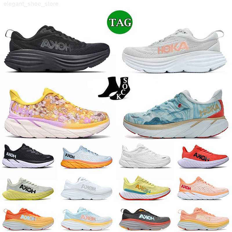 

WITH BOX designer hokas cliton 8 bondi 8s carbon x running shoes hoka one designer fly knit triple black all white lilac Anthracite Real Teal Aquarelle jogging sneaker, C11 carbon x 2 black white 36-45