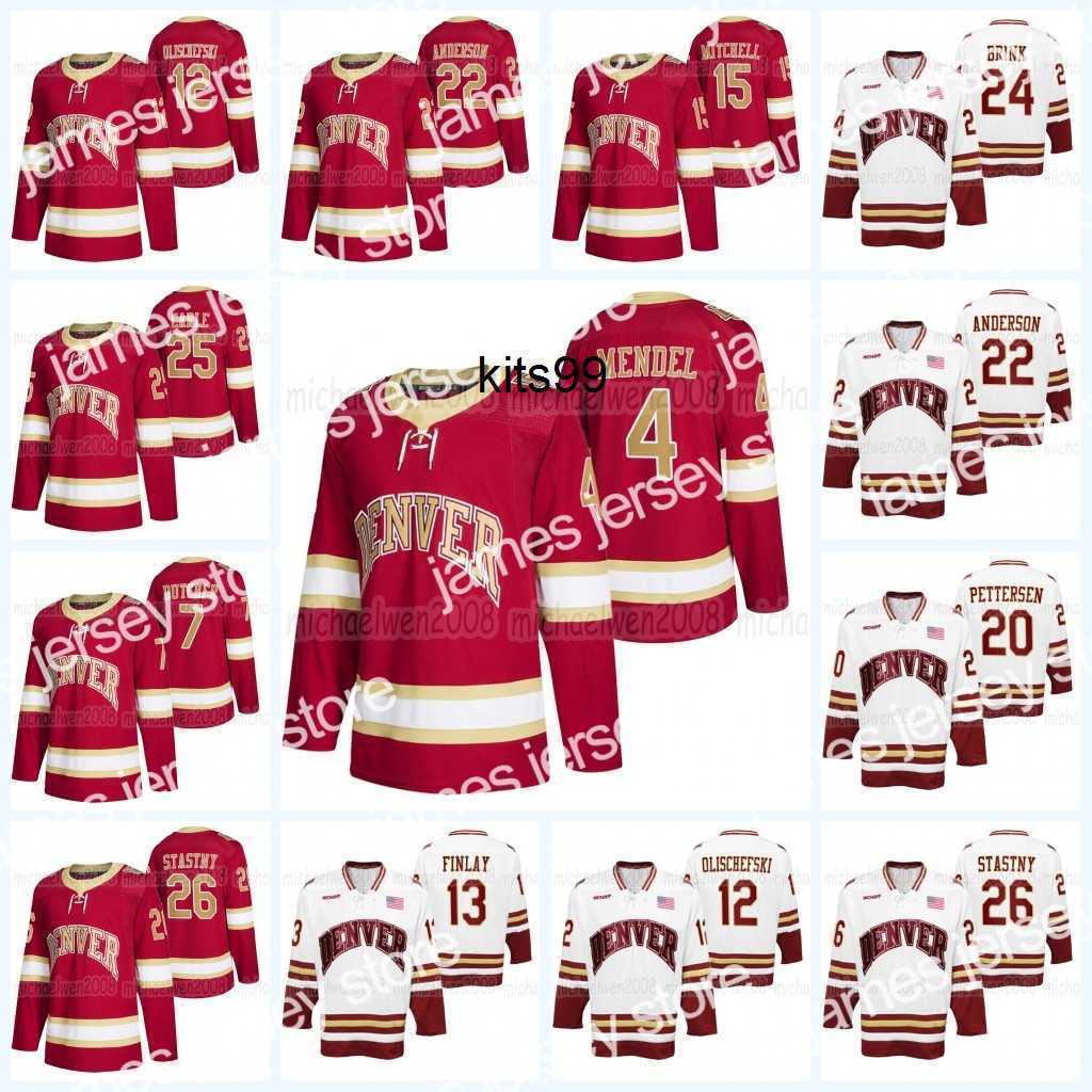 

Hockey Jersey 2021 Cole Guttman Denver Pioneers NCAA College Hockey Jersey Emilio Pettersen Paul Stastny Liam Finlay Ian Mitchell Brett Stapley Finla, Youth red 5