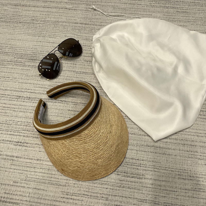 

Mens Designers Straw Empty Visor Cap For Women Fitted Luxurys Brand H Baseball Caps Summer Hats Casquette Beanies Bucket Sun Hat 2304084BF, H#brown