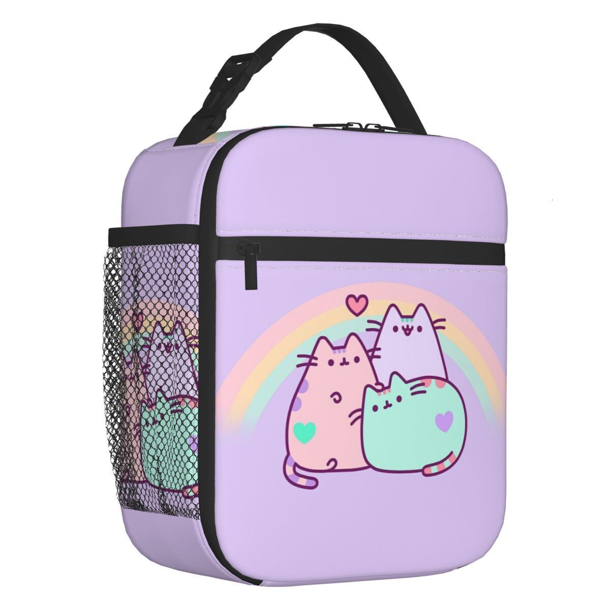 

Ice PacksIsothermic Bags Pusheens Cat Rainbow Heart Thermal Insulated Lunch Bag Women Catroon Kitten Portable Container for Work Storage Food Box 230407