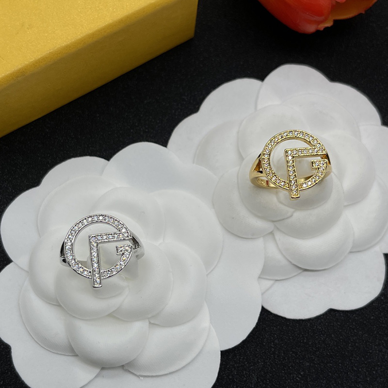 

Love Rings for women Mens gold ring Diamond Rings letter F open designer Ring Ladies Luxury Designers Jewelry Wedding Engagement Accessories