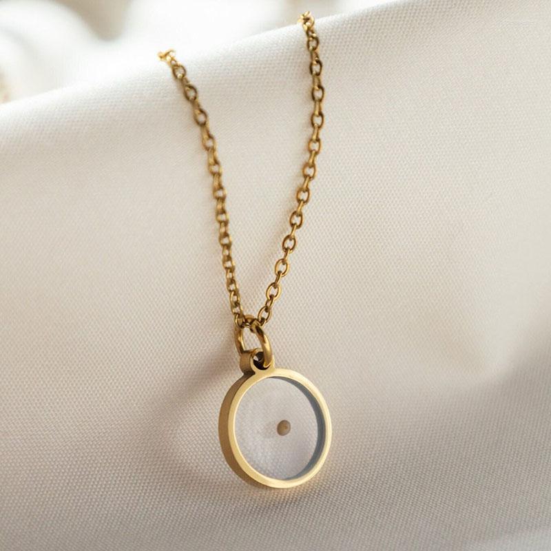 

Chains Mustard Seed Faith Christian Charm Round Necklaces Women Fashion Jewelry Stainless Steel Geometry Collier Femme
