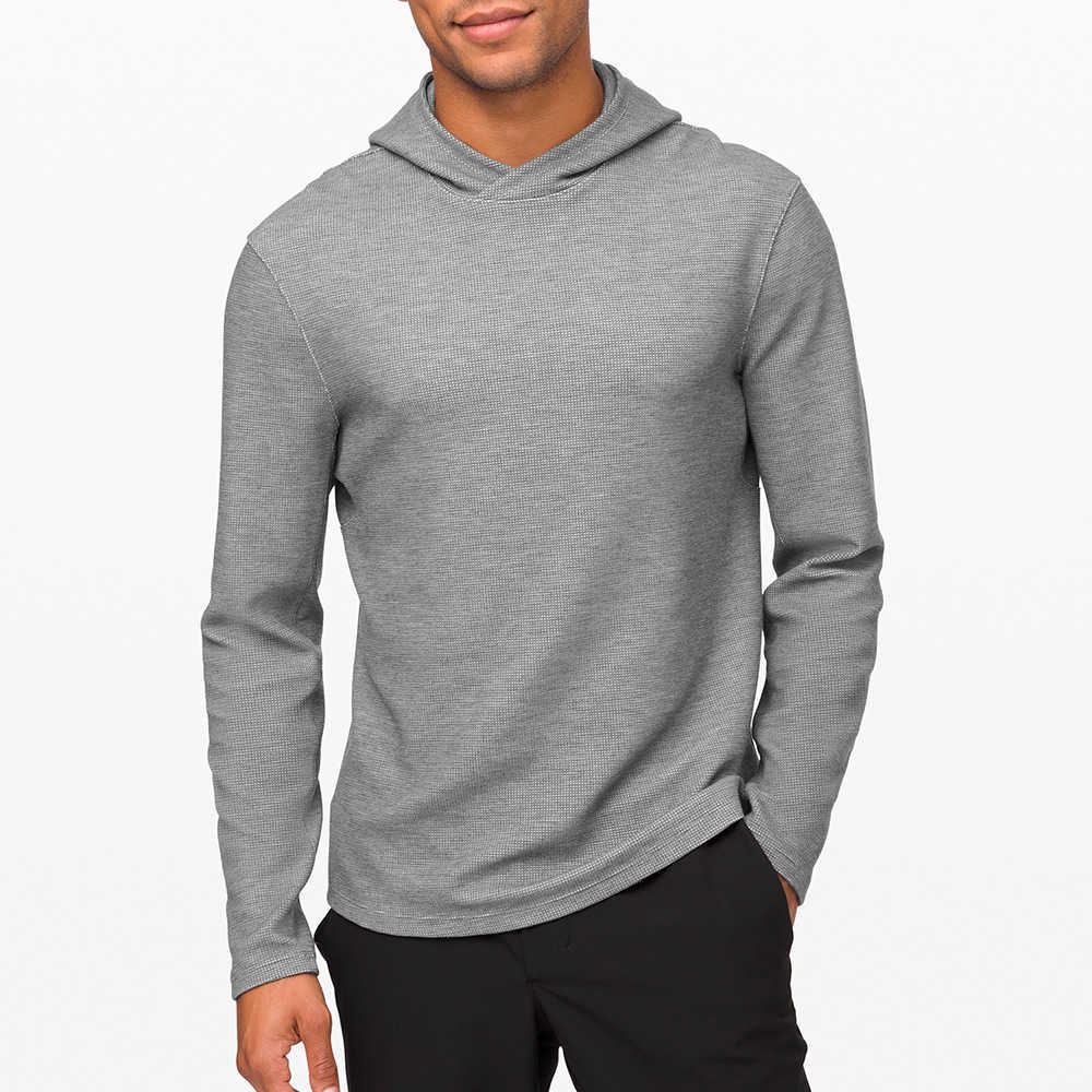 

Yoga Outfit Lulu Mens Hooded Long Sleeve Sweatshirts Fitness Running T-shirt Solid Gym Sport Exercise Casual Jogger Pullovers Trainning Top lululemens, Medium grey