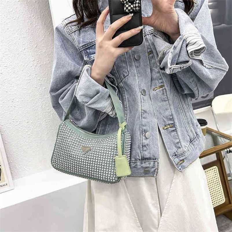 

Designer bag 2023 summer tote 20% off underarm with diamond Rhinestone shoulder red style satchel saddle CVJQ, White6