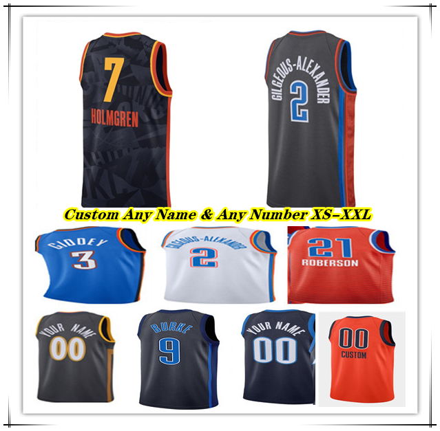 Maillot de basket-ball imprimé à chaud Chet Holmgren Shai Gilgeous-Alexander OKC City Edition Jalen Williams Luguentz Dort Josh Giddey Isaiah Joe