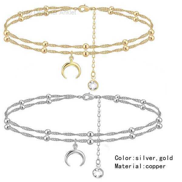 

Anklets 26 English Initial Heart Anklet Chain Crystal Gold Chains Charm Foot Bracelets Letters Women Fashion Jewelry Will and Sandy Gift 3 503A