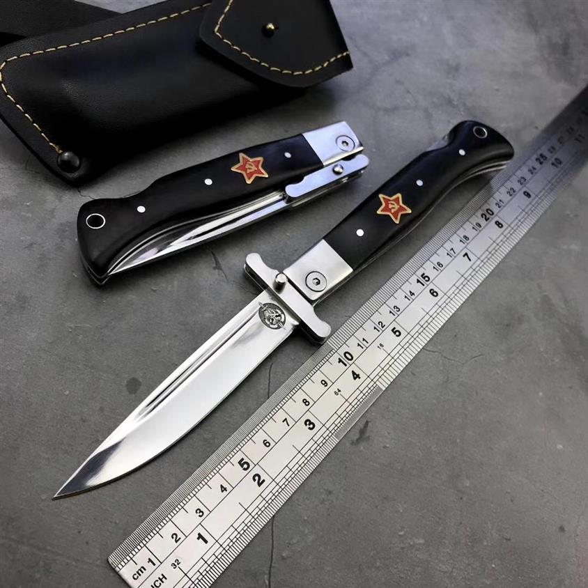 

Russia Finka NKVD KGB Smart folding knife 440C blade Ebony handle survival Edc camping Tool military multi-hunting tactical pocket301a