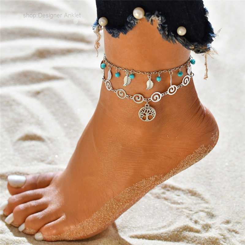 

Anklets Leaf Weave Multilayer Anklet Chains Shell Elephant Mermaid Foot Bracelet Chain Jewelry Beach Women Will and Sandy Drop Ship MO9M
