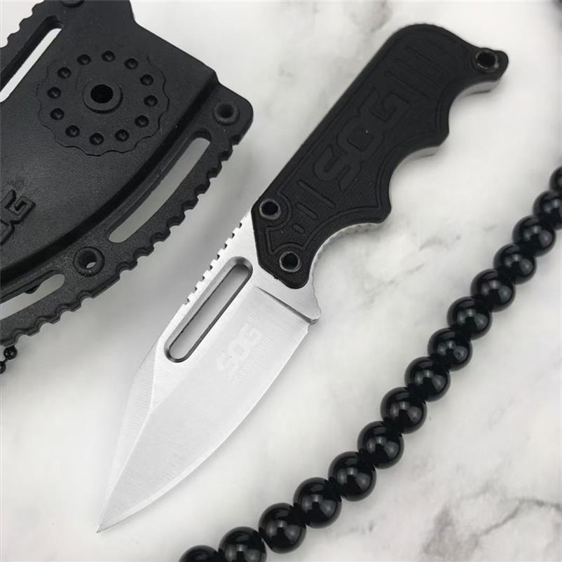 

Mini Sog Spec-Elite Fixed blade Knife 5CR15MOV Satin Steel G10 handle Outdoor Hunting Tactical Knives Camping Survival Self-defens275Z