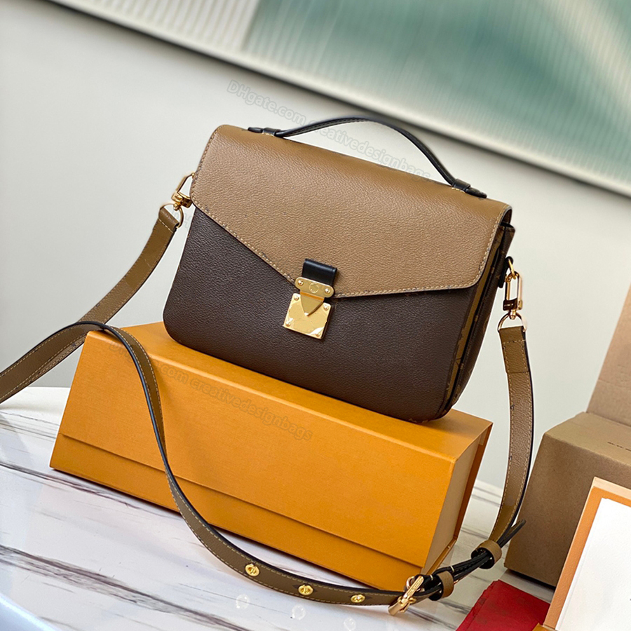 

5A Fashion Crossbody Bags Messenger Pochette Metis Shoulder Purses Designer Women Handbags Clamshell Flap 44875 Canvas Leather Color Matching 25cm With Box L033, Contact us for additional options