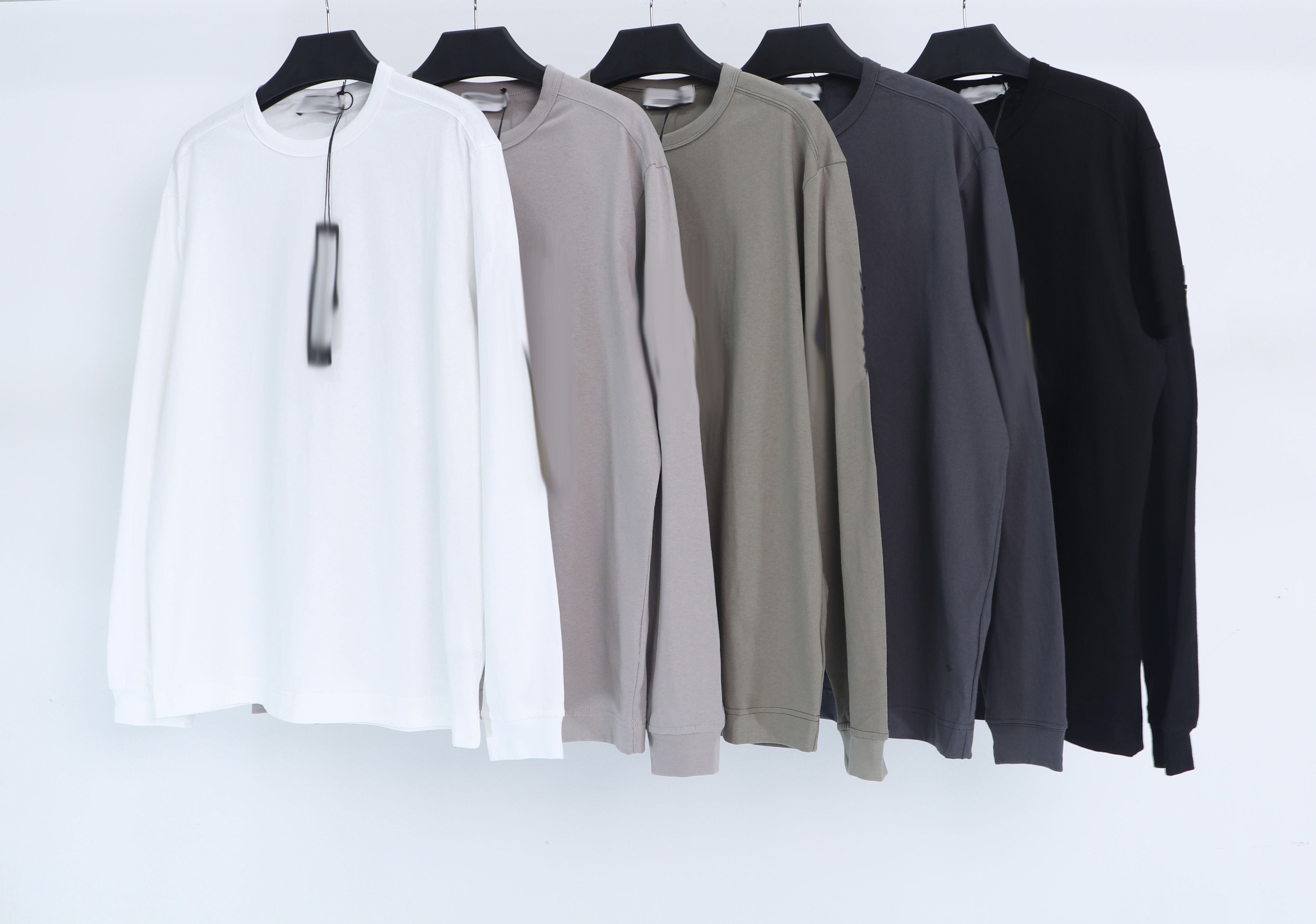 

Mens hoodie sweatshirt classic round neck designer shirt Thin base long sleeves brassard Stones Island, White