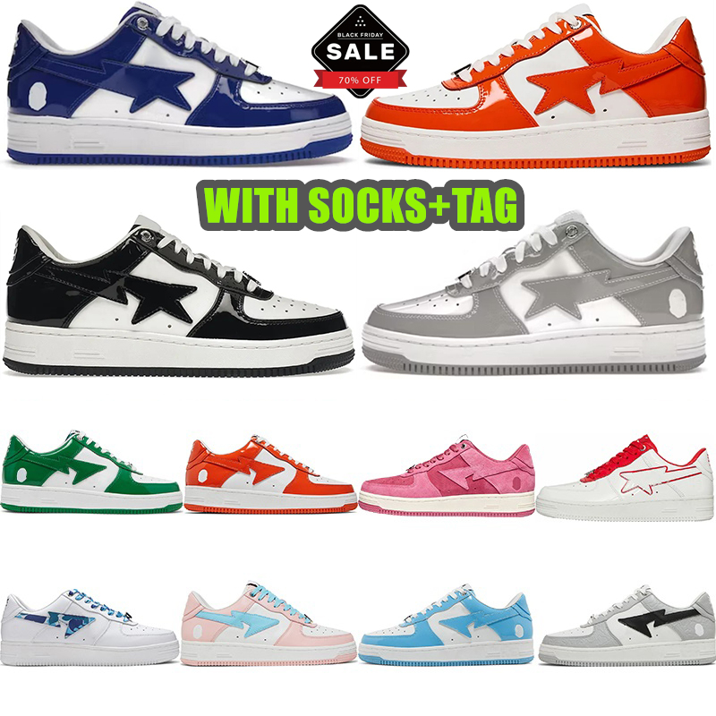 Designer Shoes For Mens Womens Sta Outdoor Trainers Patent Leather Black White Shark Sax Blue Orange ABC Camo Green White Flats Jogging Walking D