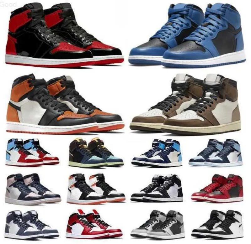 

Jumpman 1s Basketball shoes University Blue Dark Mocha UNC Light Smoke Grey Hyper Chicago bred royal Silver Toe Shadow Twist men women running sneakers, 37
