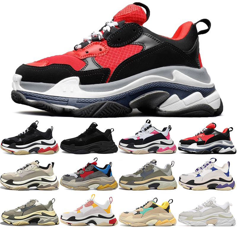 

designers casual shoes Sports vintage sneakers for mens womens black white grey red grey purple bred tennis sneakers triple s comfortable waliking