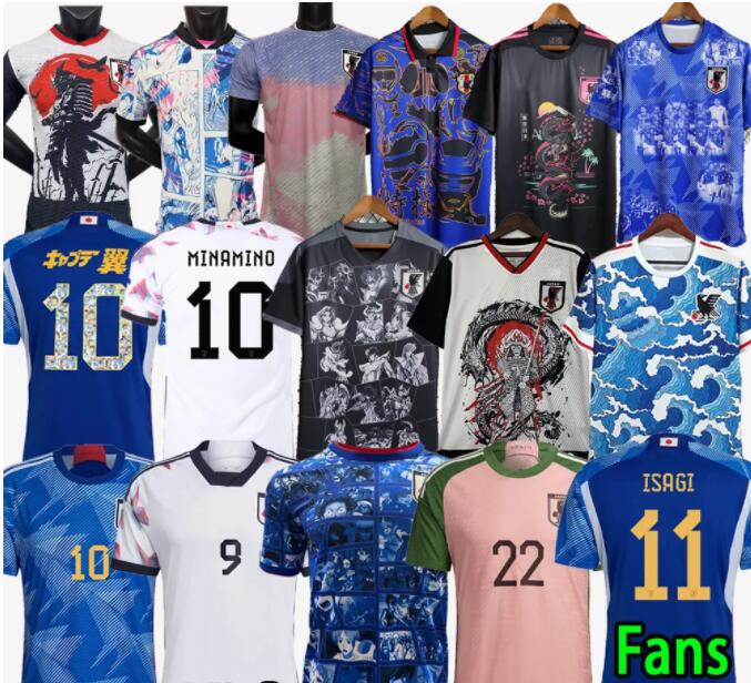

Japan 2022 Soccer Jerseys Cartoon ISAGI ATOM TSUBASA MINAMINO ASANO DOAN KUBO 2023 Japanese Special uniform 22 23 Football Shirt Fan Player version, Men