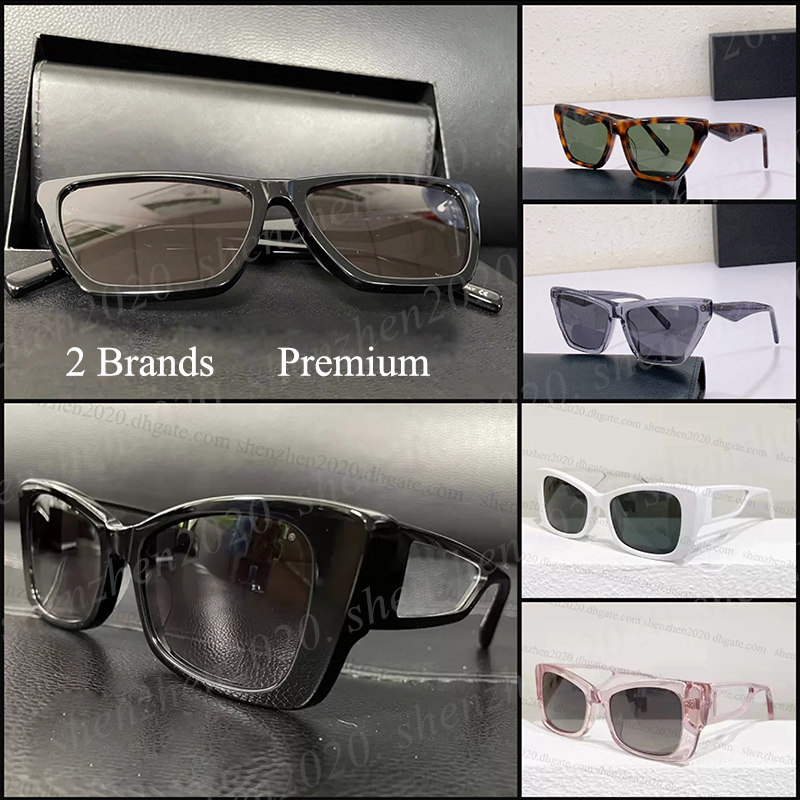 Lunettes de soleil à la mode, 2 marques Premium, avec monture complète en forme de papillon