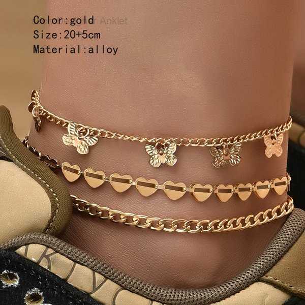 

Anklets 26 English Initial Heart Anklet Chain Crystal Gold Chains Charm Foot Bracelets Letters Women Fashion Jewelry Will and Sandy Gift 5 DU0X