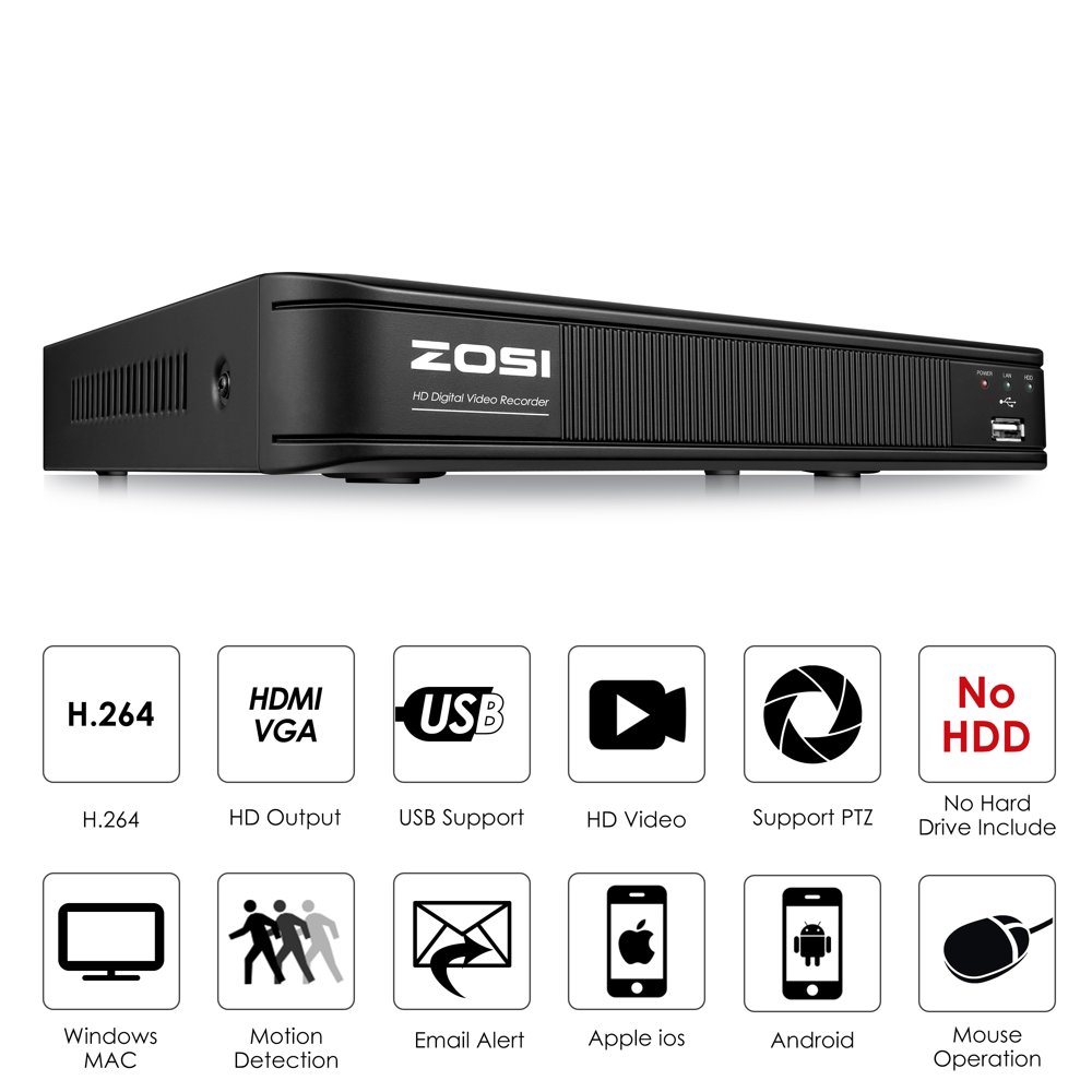 

8CH H.265 5MP Lite 4in1 DVR Recorder for 1080p Camera System No HDD