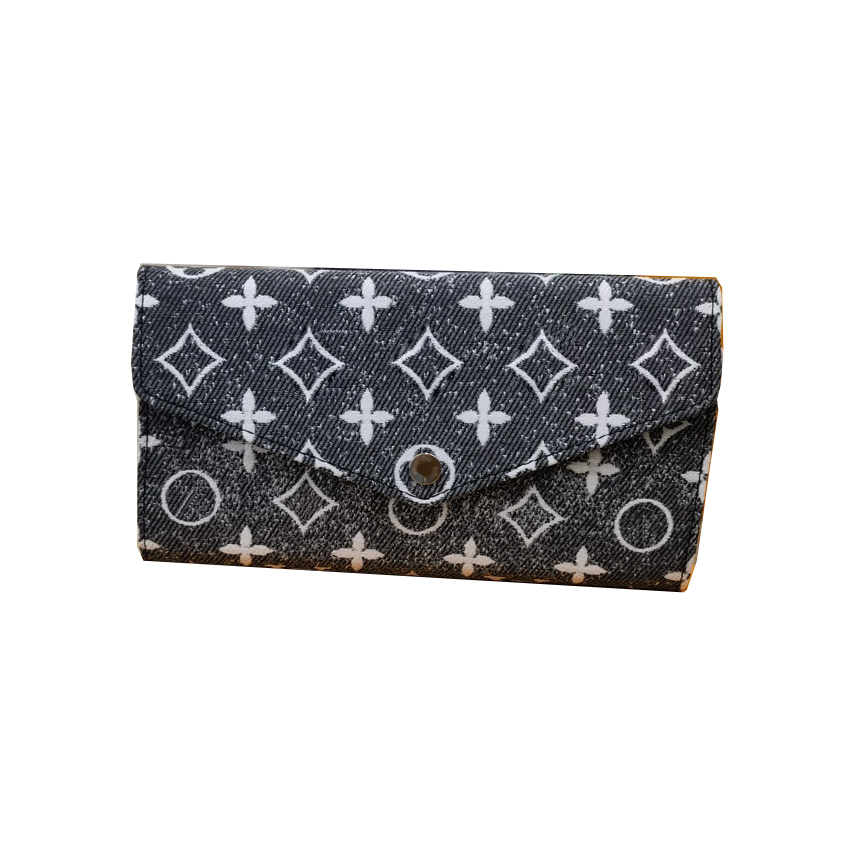 

23SS Luxurys Designers Zippy SARAH Wallets For Women Bags Wallets White Flower Bag Denim Ladies Travel Wallet Coin Purse 19CM With Original Box M81183, M81185