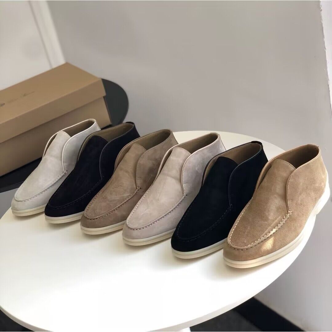 Chaussures décontractées en daim pour femmes, mocassins à bout rond, décor mental, chaussures de loisirs chics de marque de luxe, baskets à semel