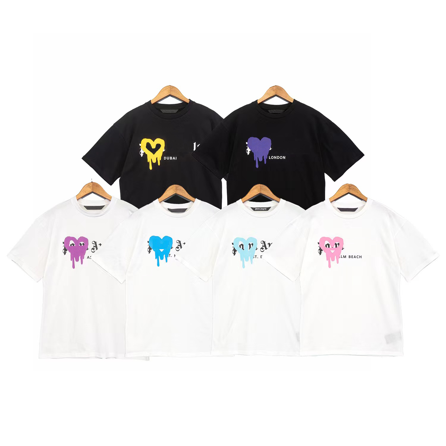 

Men's T-shirt 23ss mens t shirt City limited letters black purple white pink yellow red women with the same casual all-match loose T-shirt trend S