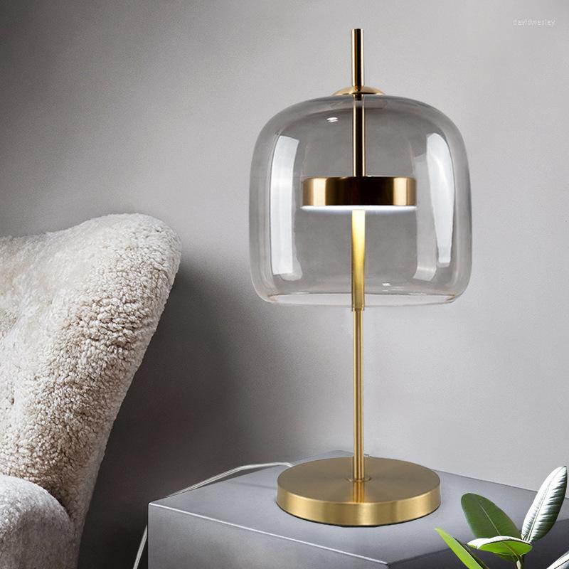

Table Lamps Luxury Glass Decorative Lamp Creative Living Room LED Postmodern Bedroom Bedside