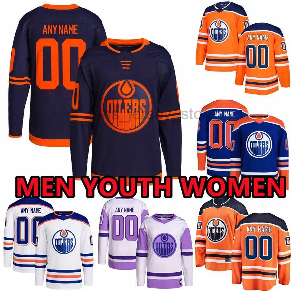 Custom MEN WOMEN YOUTH Hockey Jerseys Edmonton''Oilers''Mens 99 Wayne Connor McDavid 29 Leon Draisaitl 92 Ryan Nugent-Hopkins Darnell Bjugstad Bouchard Brob 18 Hyman 
