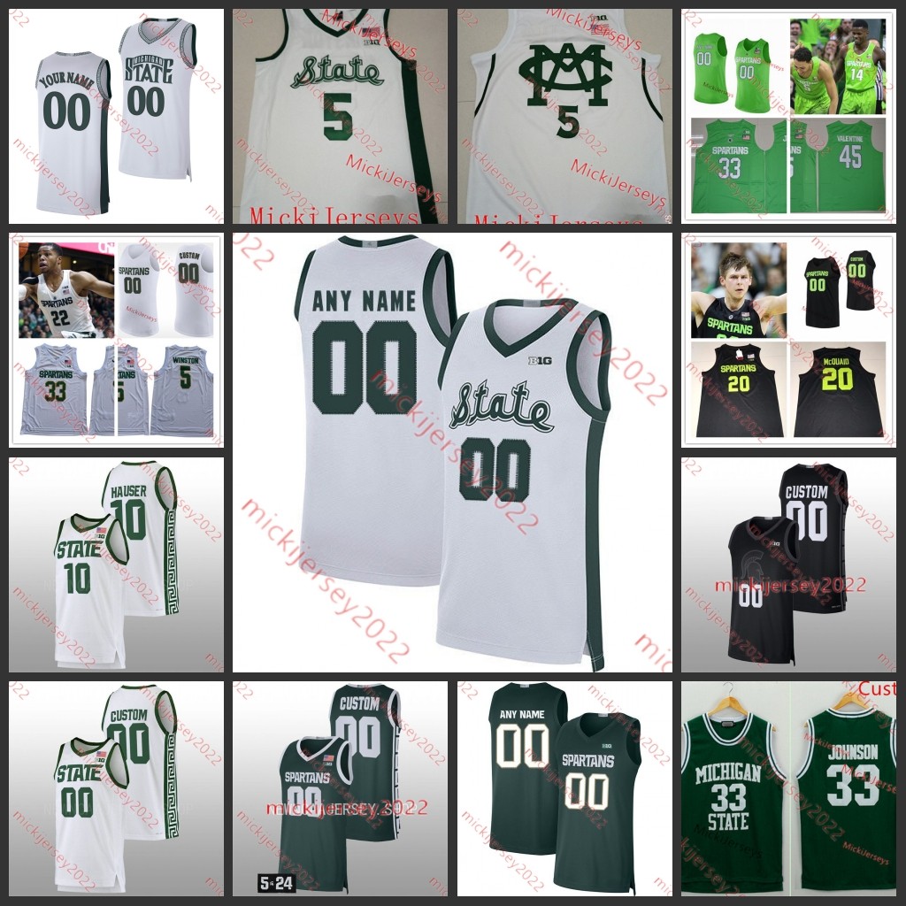 MSU Basketball Jersey Xavier Booker Coen Carr Jeremy Fears Gehrig Normand Nick Sanders Custom Stitched Mens MSU Jerseys-image-985389740