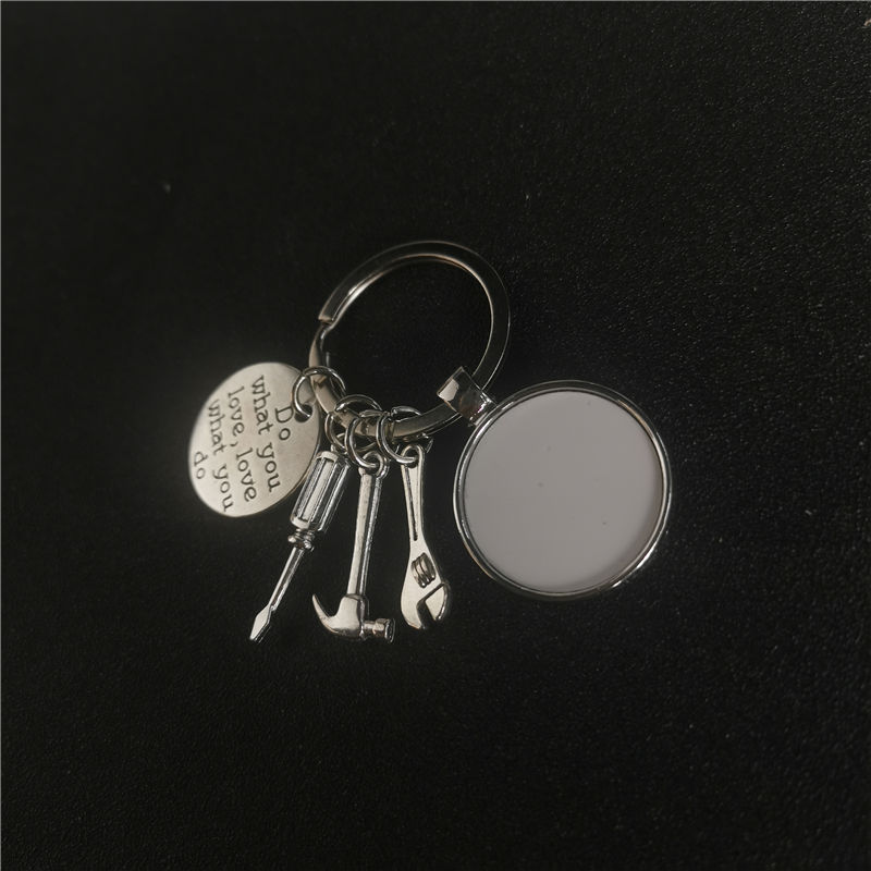 

sublimation blank dad tool keychains for Father's Day key ring heat transfer printing blank diy materials factory price