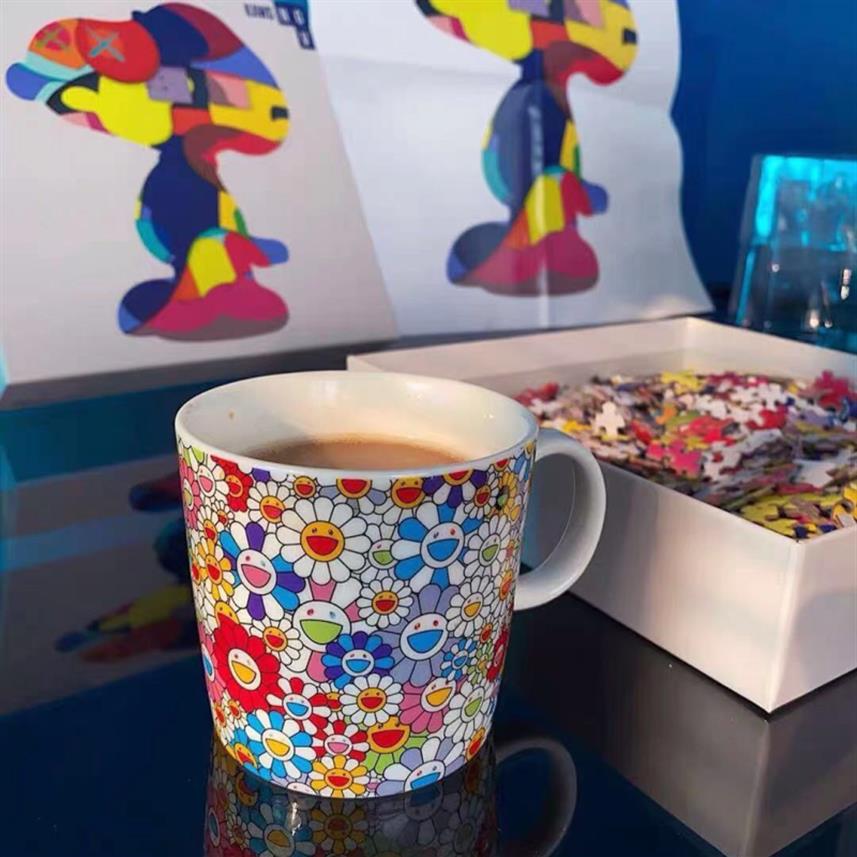 

selling Japan Kiki Kaikai Takashi Murakami Flower Mug Seven-color flower white ceramic milk coffee cup226m