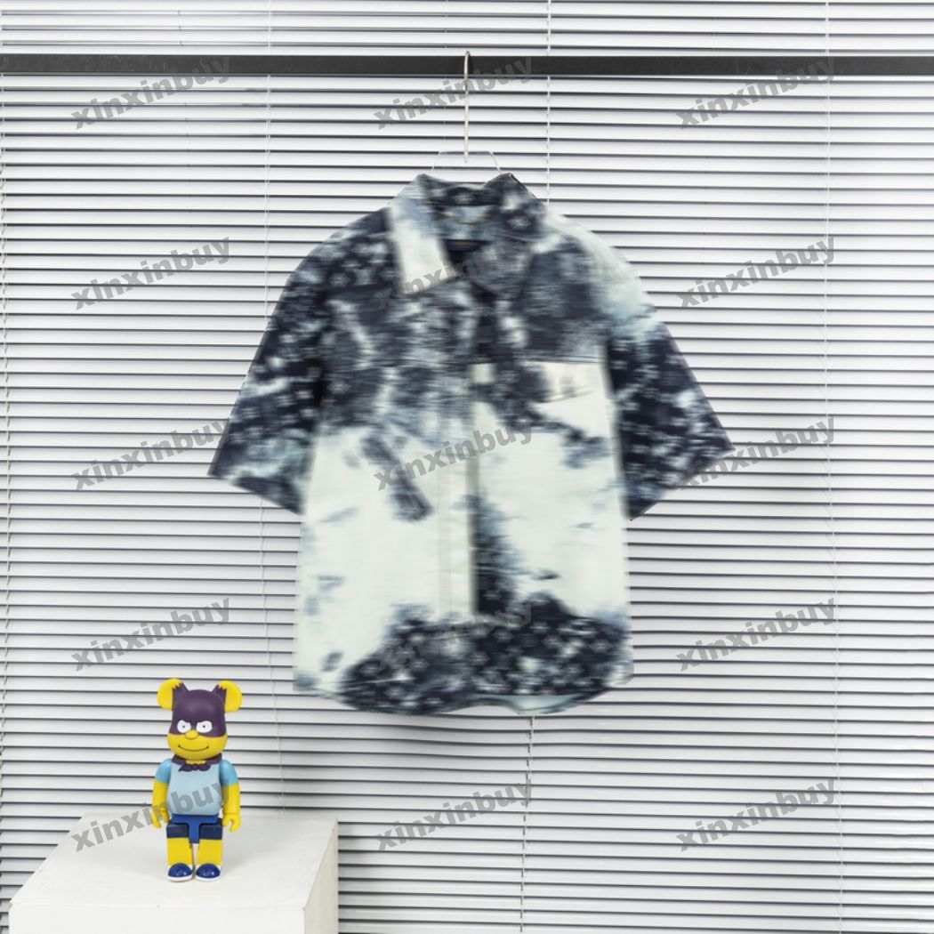 

xinxinbuy Men designer Tee t shirt 23ss Paris tie dye cashew flower Milan short sleeve cotton women Black white blue gray M-2XL, Multi