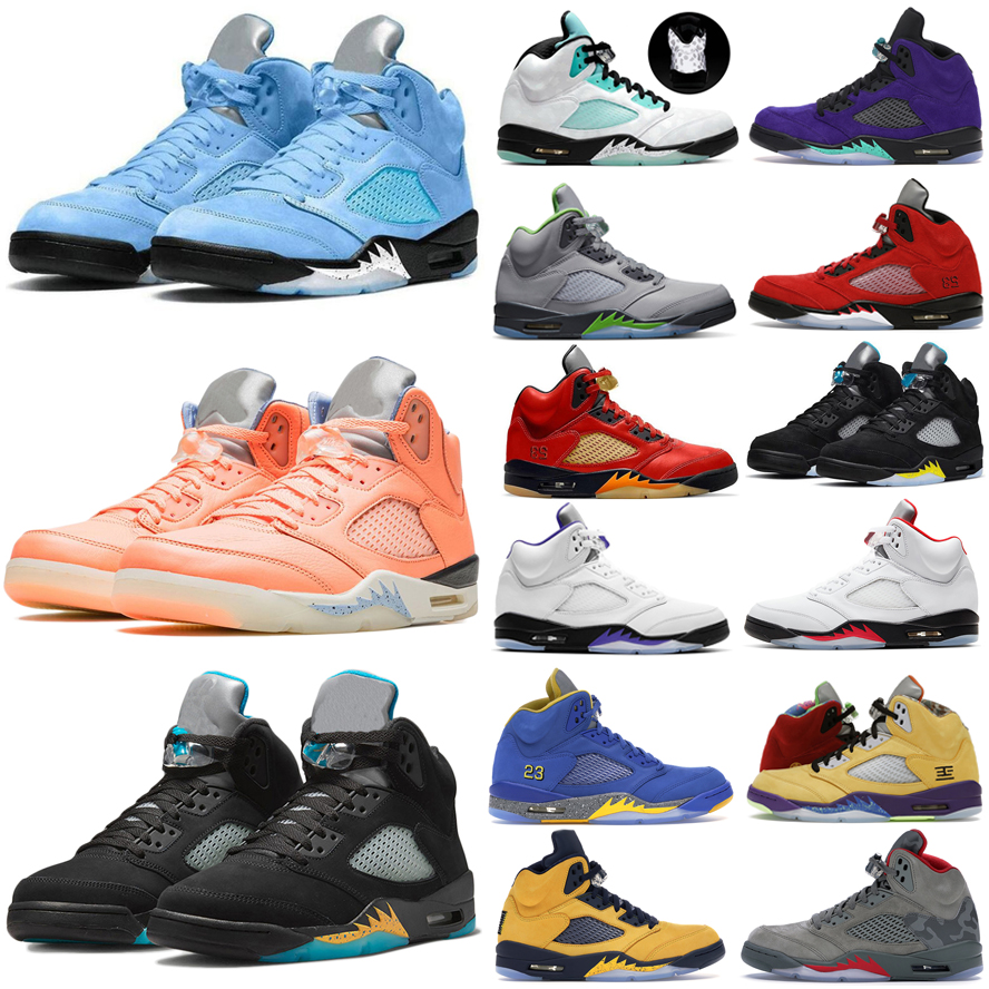 

Jumpman 5 5s Basketball Shoes Mens Oreo Sail White Cement Dark Concord Green Bean Raging Racer Blue Fire Red Silver Black Metallic Alternate Grape What The Sneakers S4