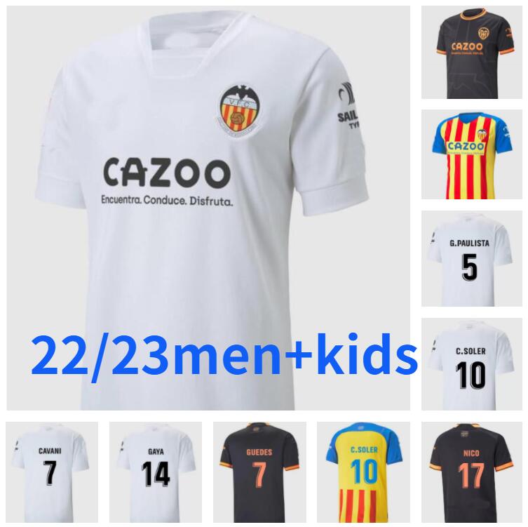 

22 23 Valencias soccer jerseys CAVANI GUEDES GAMEIRO camisetas de futbol RODRIGO Gaya M.Gomez 2022 2023 Rivero HUGO G. Cheryshev home AWAY men kids kit football shirts