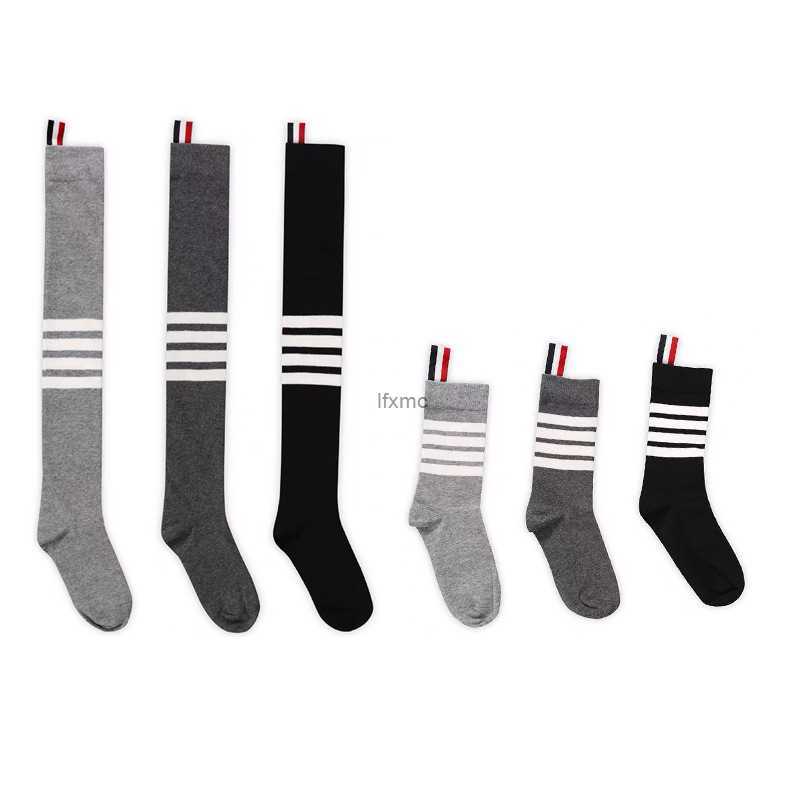

Men's Socks Netizen Asymmetric Mid Length with Four Bars Over Knee Tb Academy Style Length Women's Label74XG, Medium cylinder light grey