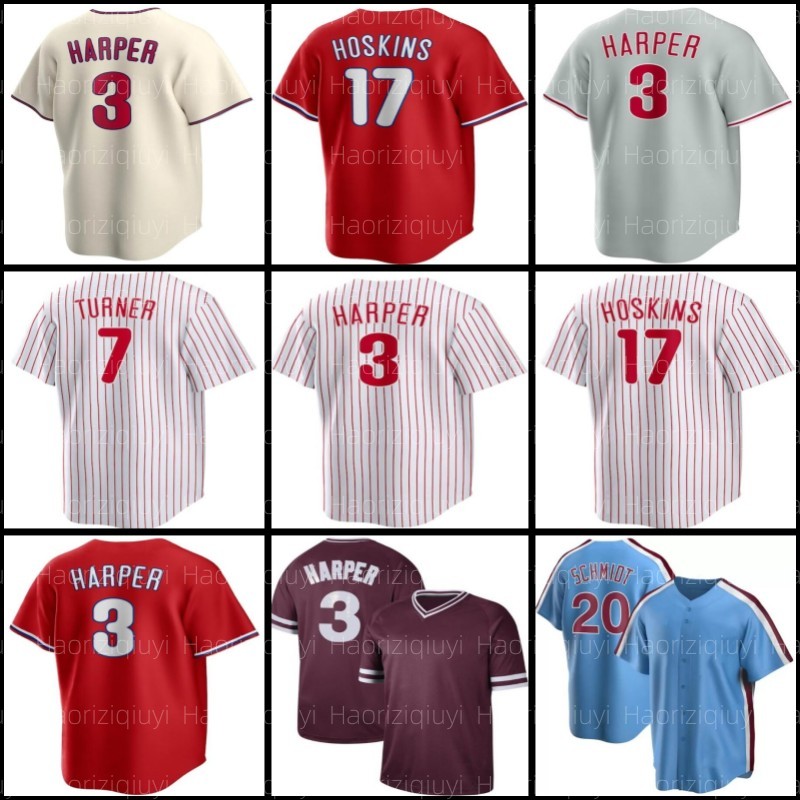

Bryce 7 Trea Turner Harpe 3 Baseball Jersey Nick Castellanos J.T. Realmuto Kyle Schwarber Matt Strahm Hoskins Aaron Nola Alec Bohm Vierling Stubbs 20, Men jersey