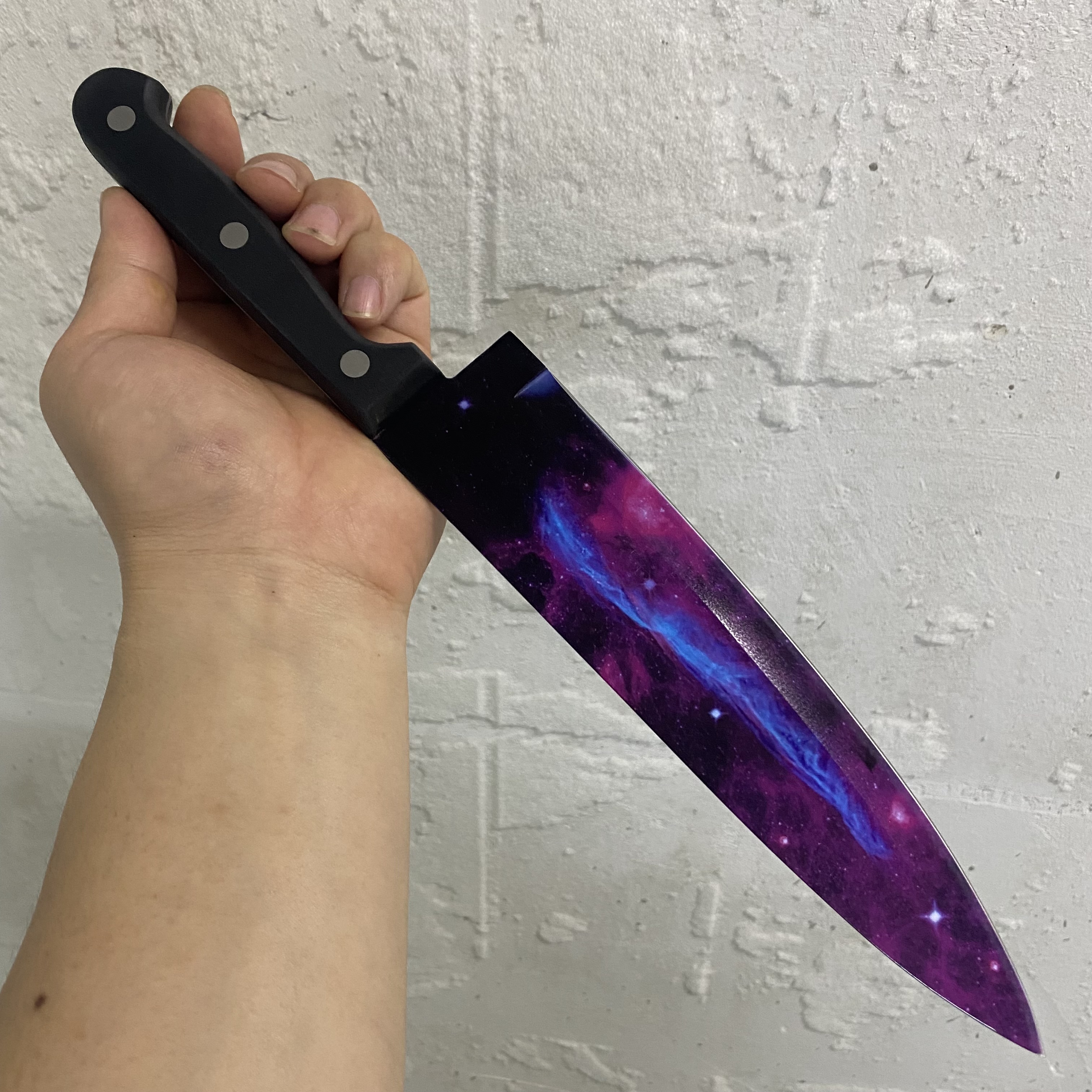 skin Galaxy Chef Knifes CSGO real knife Vegetable Meat Kitchen Knives 440C Stainless Steel Meat Cleaver Slicer Sharp Blade fruit pineapple Peeler-image-857356392