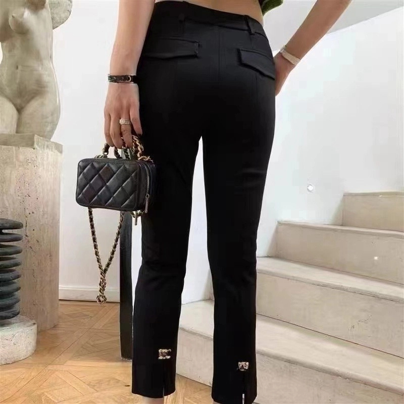 

Women's Plus Size Pants Designer Luxury Plush Women's Pants Top notch Women's Pants Slim Fit Black Pants Winter and Spring Warm Tight Pants