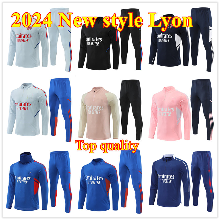 

2023 2024 New style lyon soccer Tracksuits Top Quality 23/24 Lyon L.PAQUETA OL AOUAR Football training suit chandal futbol Jogging sets Survetement, 22 23 cotta