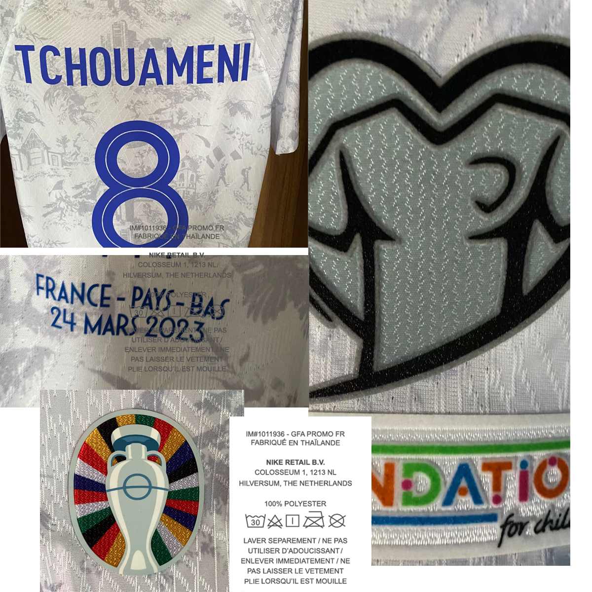 

Collectable Souvenirs Match Worn Player Issue France Maillot VS Netherlands Griezmann Mbappe Coman Tchouameni Pavard Soccer Patch Badge Printing