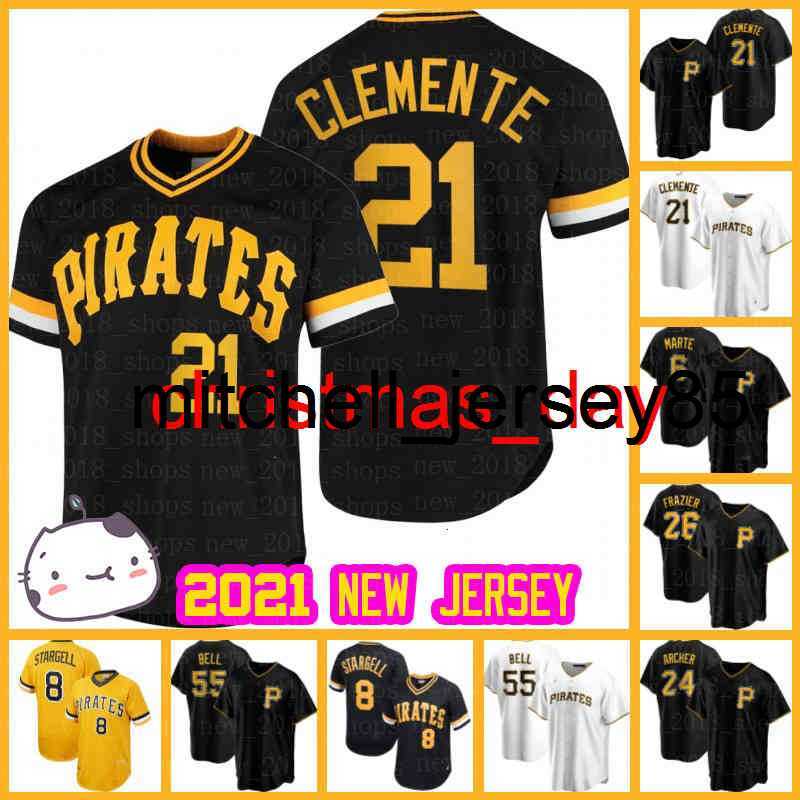 

Mit85 Roberto Clemente Baseball Jersey Anthony Alford Yoshitomo Tsutsugo Cole Tucker Ke'Bryan Hayes Ben Gamel Roberto Perez, Custom retro men jersey