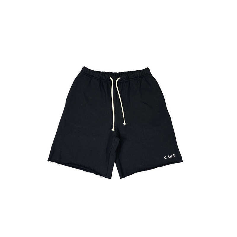 

designer's new men's women's short sleeved sportswear set Shirt High Edition Luxury Classic Basic Small Letter Matte Embroidery and Versatile Shorts Capris, Black