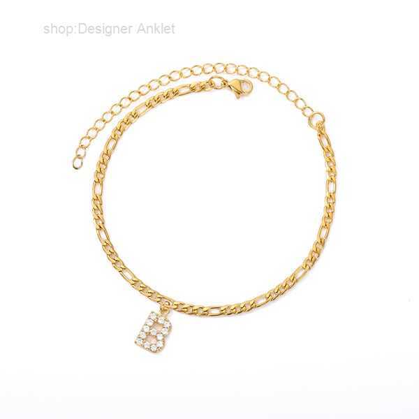 

Anklets Tiny A-z Initial Letter for Women Stainless Steel Gold Color Alphabet Cuban Link Anklet Bracelet Boho Jewelry Gift Bijou 2 LMKQ