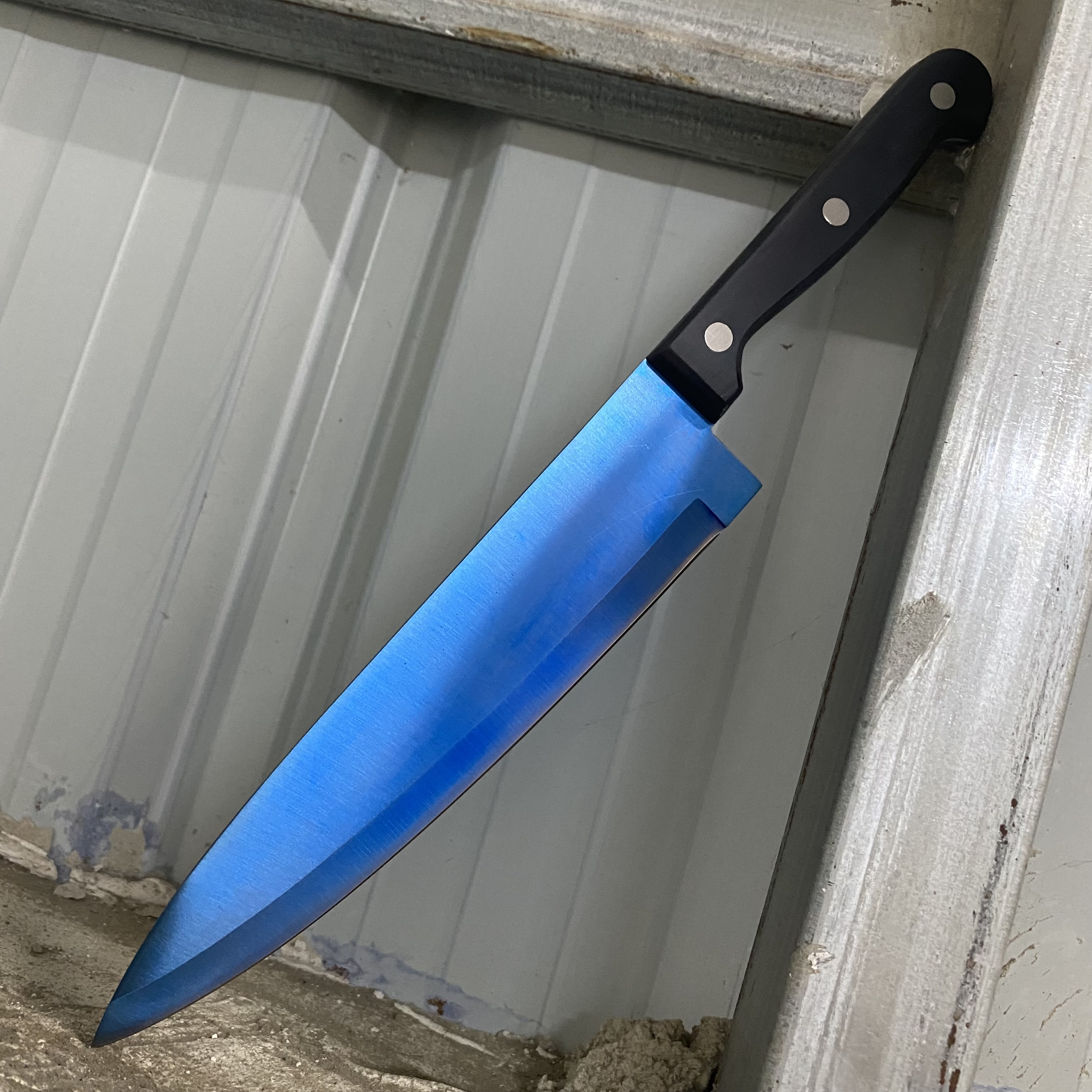 Blue 15&quot; Inch Chef Knifes CSGO real knife Vegetable Meat Kitchen Knives 440C Stainless Steel Meat Cleaver Slicer Sharp Blade fruit pineapple-image-857355703