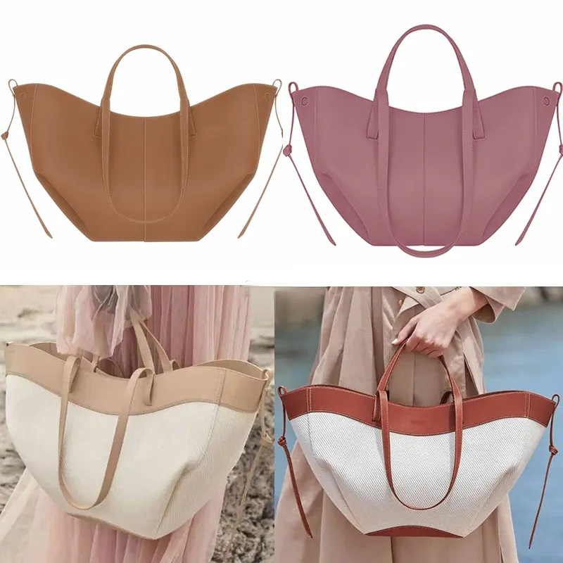 

Le Cyme Mini Large tote bag full grain textured leather polene designer magnetic buckle closure women handbags totes, 5 40*8.5*25cm