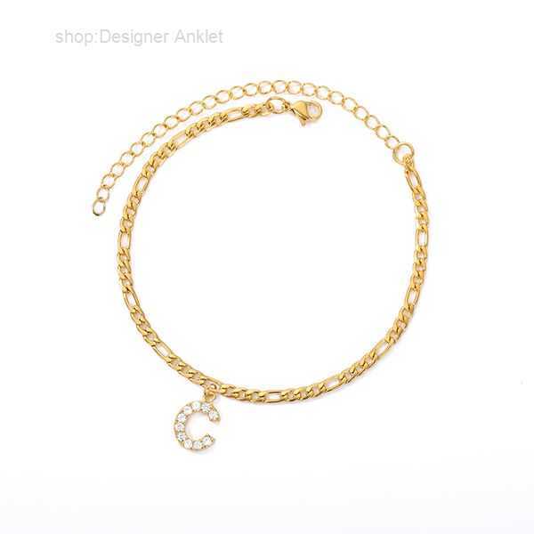 

Anklets Tiny A-z Initial Letter for Women Stainless Steel Gold Color Alphabet Cuban Link Anklet Bracelet Boho Jewelry Gift Bijou 3 6K2D