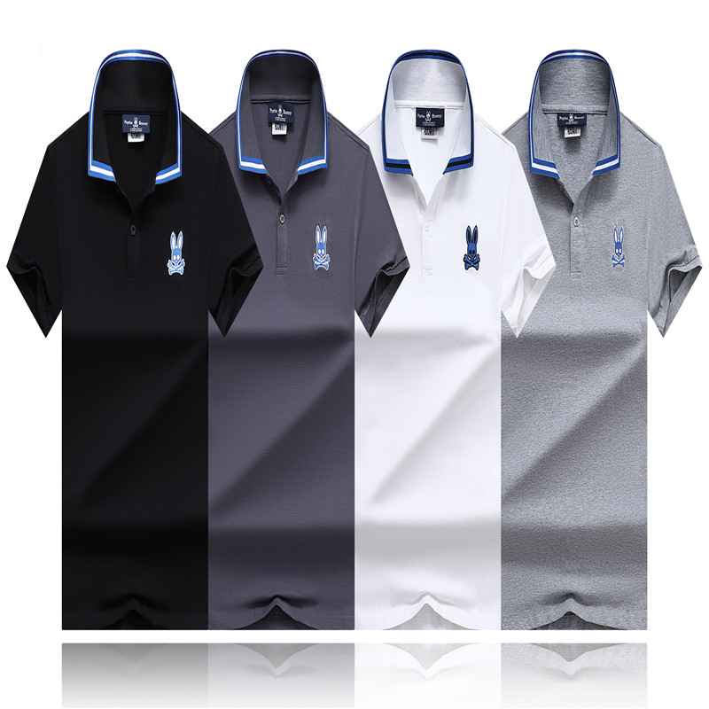 

Mens Polos combed cotton Summer Clothing Cotton Short Sleeve Business Design Animal pattern Psycho Bunny Top T Shirt Casual Striped Designer Breathable Clothes